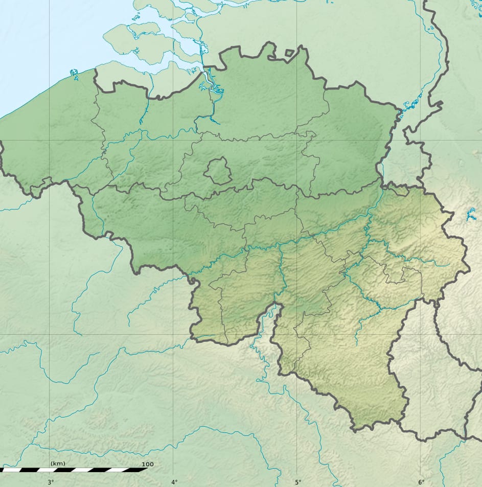 Carte de relief de la Belgique